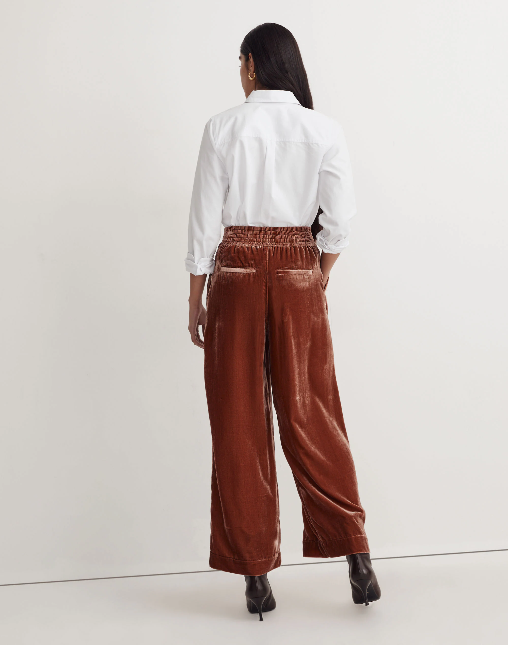 Madewell Silk-Blend Velvet Carley Wide-Leg Pants 3 Madewell Silk-Blend Velvet Carley Wide-Leg Pants - Image 3