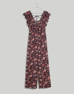 Madewell Deep-V Ruffled Jumpsuit In Pampas Blooms -Madewell Sales NI666 PP3558 ld