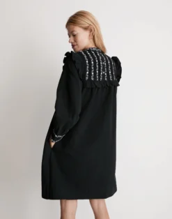 Madewell Embroidered-Bib Ruffle Mini Dress -Madewell Sales NI686 GR7626 d2