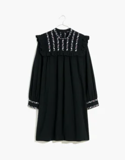 Madewell Embroidered-Bib Ruffle Mini Dress -Madewell Sales NI686 GR7626 ld