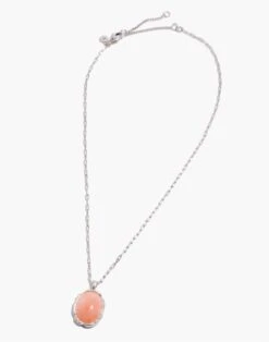 Madewell Coral Stone Pendant Necklace -Madewell Sales NI829 EF9366 d1