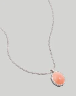 Madewell Coral Stone Pendant Necklace