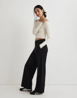Madewell MWL Ponte Wide-Leg Pants -Madewell Sales NJ146 BK5229 d2