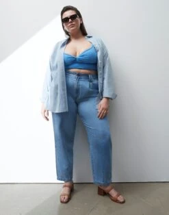 Madewell Baggy Tapered Jeans In Idarose Wash: Pleated Edition -Madewell Sales NJ217 DM6825 d6