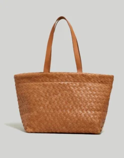 Madewell Large Woven Leather Tote