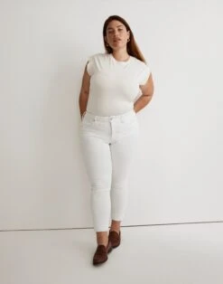 Madewell Plus 9" Mid-Rise Skinny Crop Jeans In Pure White 10 Madewell Plus 9" Mid-Rise Skinny Crop Jeans In Pure White -Madewell Sales NJ279 WT8315 d5