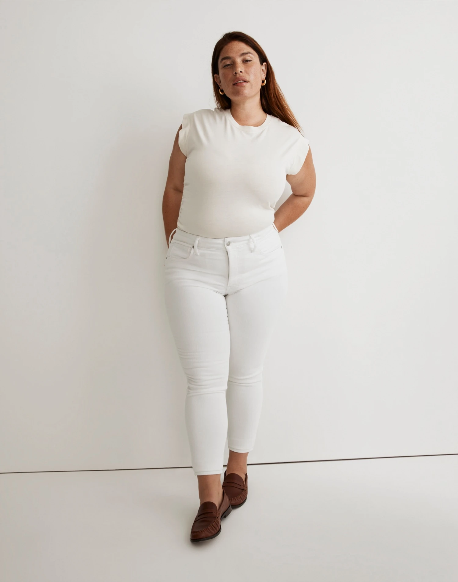 Madewell Plus 9" Mid-Rise Skinny Crop Jeans In Pure White 5 Madewell Plus 9" Mid-Rise Skinny Crop Jeans In Pure White - Image 5