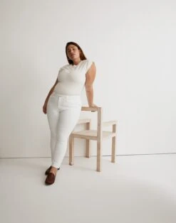 Madewell Plus 9" Mid-Rise Skinny Crop Jeans In Pure White