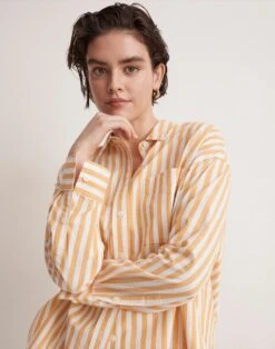 Madewell The Signature Poplin Oversized Shirt In Springy Stripe