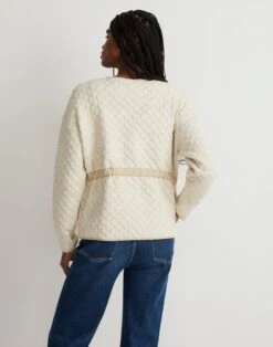 Madewell Quilted Jacquard Snap-Front Collarless Jacket In Daisy Blooms -Madewell Sales NJ785 KH0092 d2