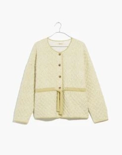 Madewell Quilted Jacquard Snap-Front Collarless Jacket In Daisy Blooms -Madewell Sales NJ785 KH0092 ld
