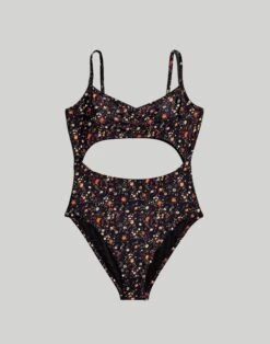 Madewell Cinched Cutout One-Piece Swimsuit In Free Floral -Madewell Sales NJ903 PP3860 ld