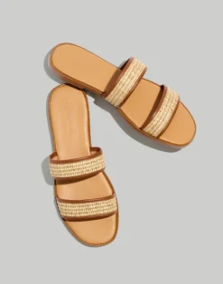 Madewell The Teagan Slide Sandal In Straw