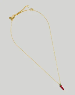 Madewell Enamel Chili Pepper Pendant Necklace -Madewell Sales NK529 RD5890 d1