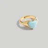 Madewell Stone Collection Jade Heart Signet Ring