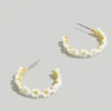 Madewell Seed Bead Daisy Hoop Earrings