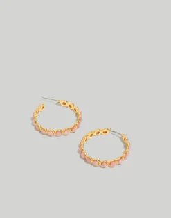 Madewell Stone Collection Rhodonite Hoop Earrings