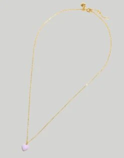 Madewell Delicate Collection Demi-Fine Enamel Heart Pendant Necklace -Madewell Sales NK597 PR6113 d1