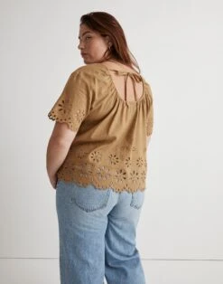 Madewell Plus Floral Eyelet Crop Top -Madewell Sales NK708 GR8010 d2