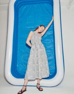 Madewell Halter Tiered Midi Dress In Shibori Print -Madewell Sales NL080 WR0396 d6