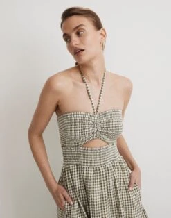 Madewell Modular Halter Midi Dress In Gingham -Madewell Sales NL081 WR0701 d5