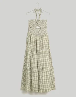 Madewell Modular Halter Midi Dress In Gingham -Madewell Sales NL081 WR0701 ld