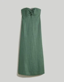 Madewell 100% Linen Cutout Strapless Midi Dress -Madewell Sales NL086 GR7517 ld