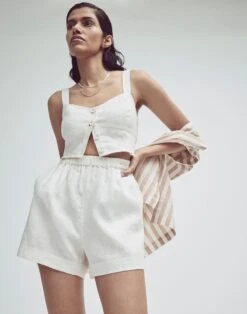 Madewell Modular Sleeveless Romper In 100% Linen -Madewell Sales NL093 NA5334 d6