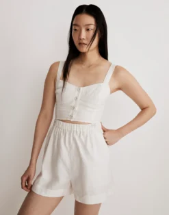 Madewell Modular Sleeveless Romper In 100% Linen