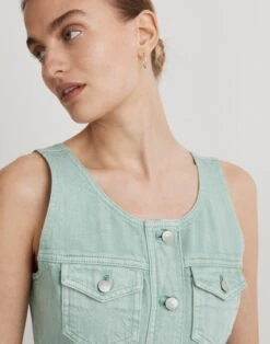 Madewell Denim Sleeveless Seamed Mini Dress In Storied Sea Wash -Madewell Sales NL133 GR7904 d5