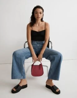 Madewell MWL Flex Sweetheart Crop Tank Top -Madewell Sales NL307 BK5229 d5