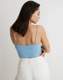 Madewell MWL Flex Sweetheart Crop Tank Top In Gingham -Madewell Sales NL308 KF6082 d2