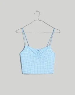 Madewell MWL Flex Sweetheart Crop Tank Top In Gingham -Madewell Sales NL308 KF6082 ld