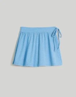 Madewell MWL Flex Wrap Skort In Gingham -Madewell Sales NL310 KF6082 ld
