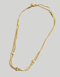 Madewell Double Herringbone Chain Necklace -Madewell Sales NL353 ED0747 d1