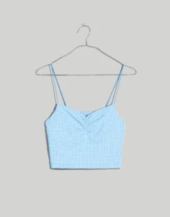 Madewell Plus MWL Flex Sweetheart Crop Tank Top In Gingham -Madewell Sales NL591 KF6082 ld
