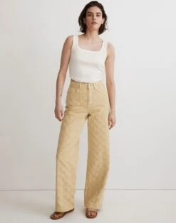 Madewell Superwide-Leg Jeans In Checkerboard Jacquard