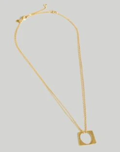 Madewell Cutout Double Chain Pendant Necklace -Madewell Sales NM334 ED0747 d1