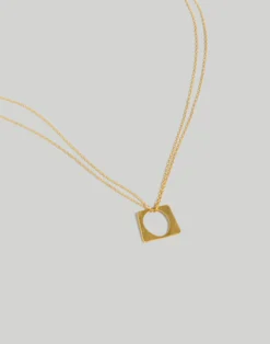 Madewell Cutout Double Chain Pendant Necklace